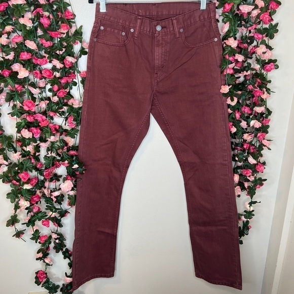 Levi’s Maroon 514 Straight Leg Jeans Men’s Casual NWT 29x32 0296 Red - Picture 3 of 11